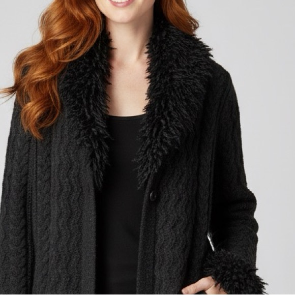 IB Diffusion Vintage 90s Cable Knit Long Sweater Coat Cardigan Wool Cozy Warm S - Picture 4 of 15